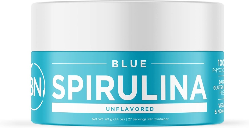 Blue Spirulina Powder Organic - USDA Certified - RAW Nutrient Dens več kot 70% beljakovine na serviranje - Najčistejši vir Vegan Protein - Superfood - Bogata z vitamini in minerali