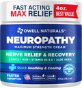 Owell Naturals Nevropatija Živčne Relief krema, Največja moč, Brezmadežno, Naravne sestavine Arnica, Aloe Vera, MSM, Vitamin B6 za noge, roke, noge, Prsti Neugodje, 4 Fl Oz (Pack of 1)