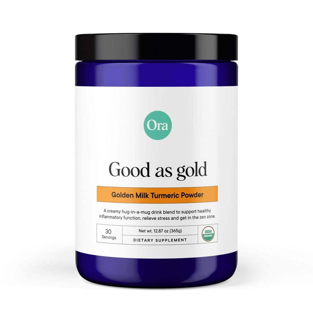 Ora organsko zlato mleko v prahu - Ayurvedic kurkuma v prahu z organskimi adaptogeni - Ashwagandha, Reishi in Ginger 