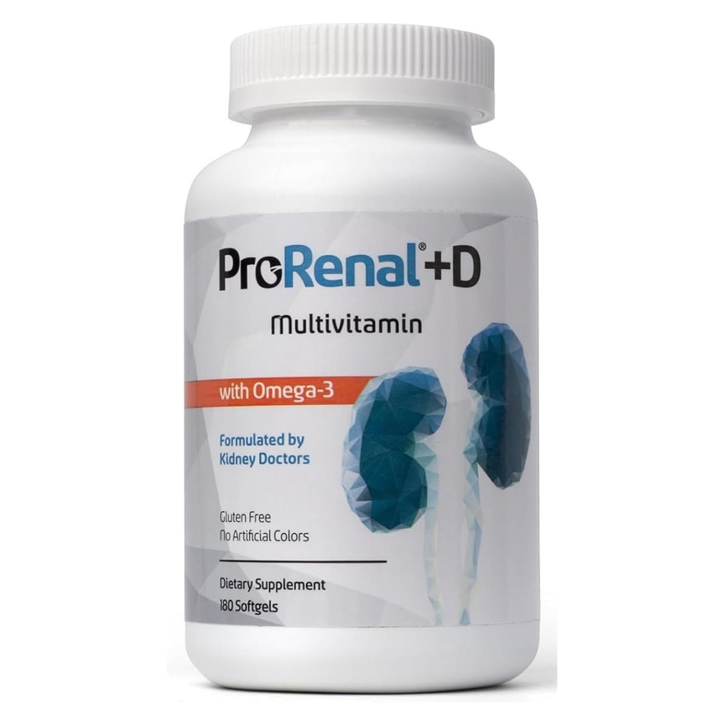 ProRenal+D z Omega-3 ribje olje ledvice multivitaminski 90-dnevni oskrbo