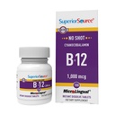 Superior vir No Shot Vitamin B-12 Cyanokobalamin 1000 mcg - Vitamin B-12 za podporo proizvodnje energije, zdravje možganov in splošno dobro počutje - Podjezične tablete - 100 Razrešljive tablete