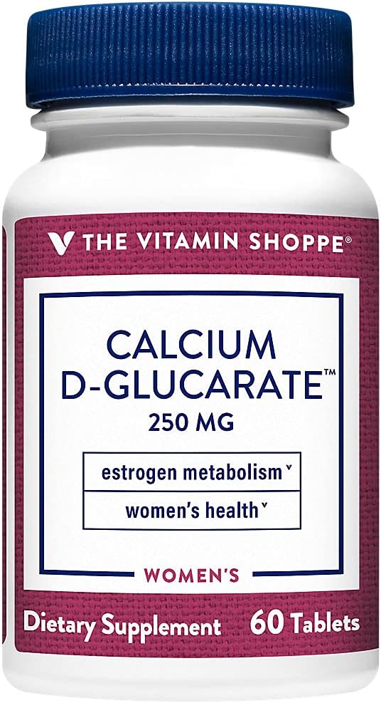 Vitaminska trgovina Kalcijev D-glukarat 250MG, naravna snov za zdravje žensk, ki podpira estrogensko presnovo in hormonsko ravnovesje med razstrupljanjem (60 tablet)