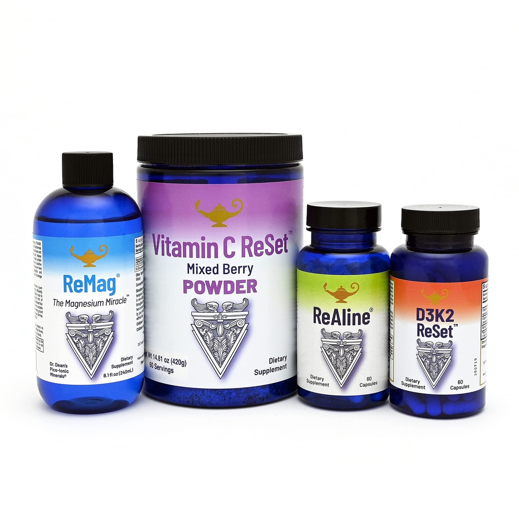 RnA Reset - Dolgoživost paket - ReMag Magnezij, Vitamin C, Vitamin D, ReAline Vitamin B kompleks