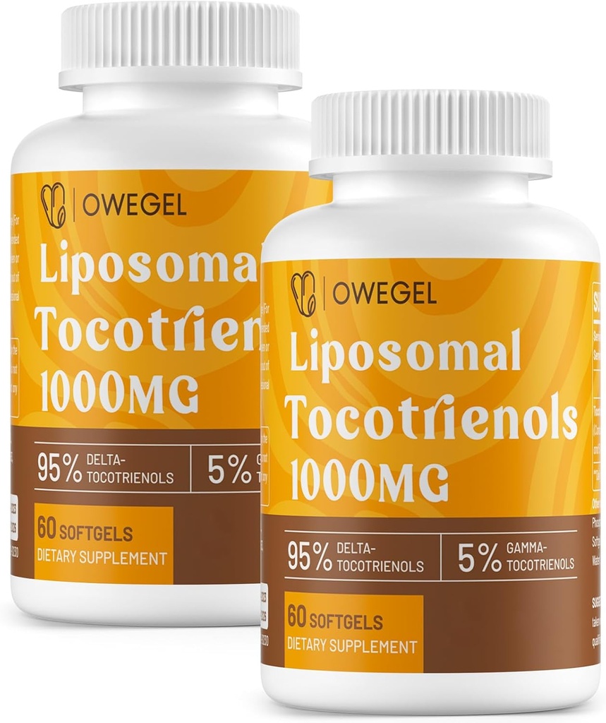 Vitamin E Tocotrienols Dodatki 1000mg - Kapsule z visoko jakostjo Liposom Tocotrienol,95% Delta & 5% Gama Tocotrienols Podpora kože,Bone,Antioksidant,120 Softgels
