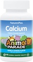 NaturesPlus Animal Parade Calcium, Vanilla Sundae Flavor - 90 žvečljive tablete z obliko živali - Pakiranje 2 - spodbuja zdrave kosti - Vegan, Gluten brezplačno - 180 skupno serviranje
