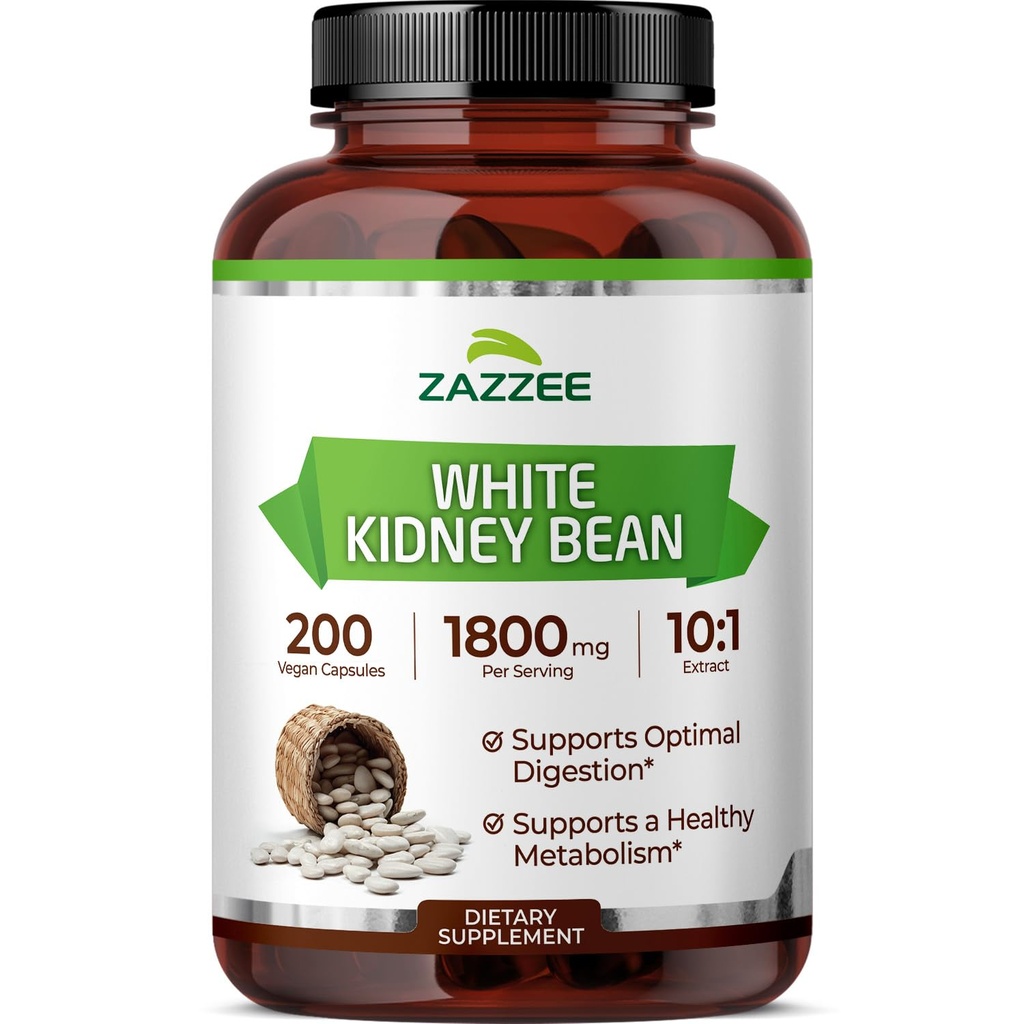 Zazzee bela ledvica 10:1 Extract, 1800 mg na serviranje, 200 Veganske kapsule, več kot 2 meseca zaloge, standardizirani, koncentrirani 10X ekstrakt, 100% vegetarijanski, vse-naravni in ne-GMO, izdelan v ZDA
