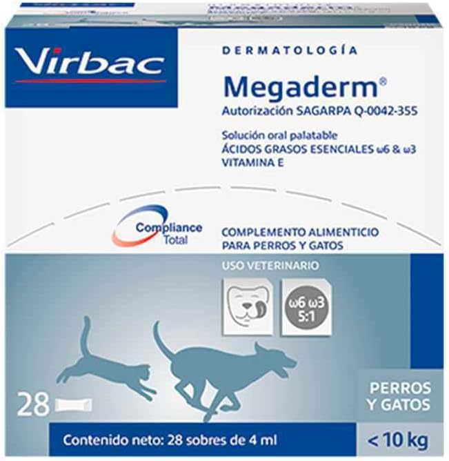 Odmerek zdravila Virbac Omegaderm EZ, majhen dog/kat, 28 števk, 4 ml