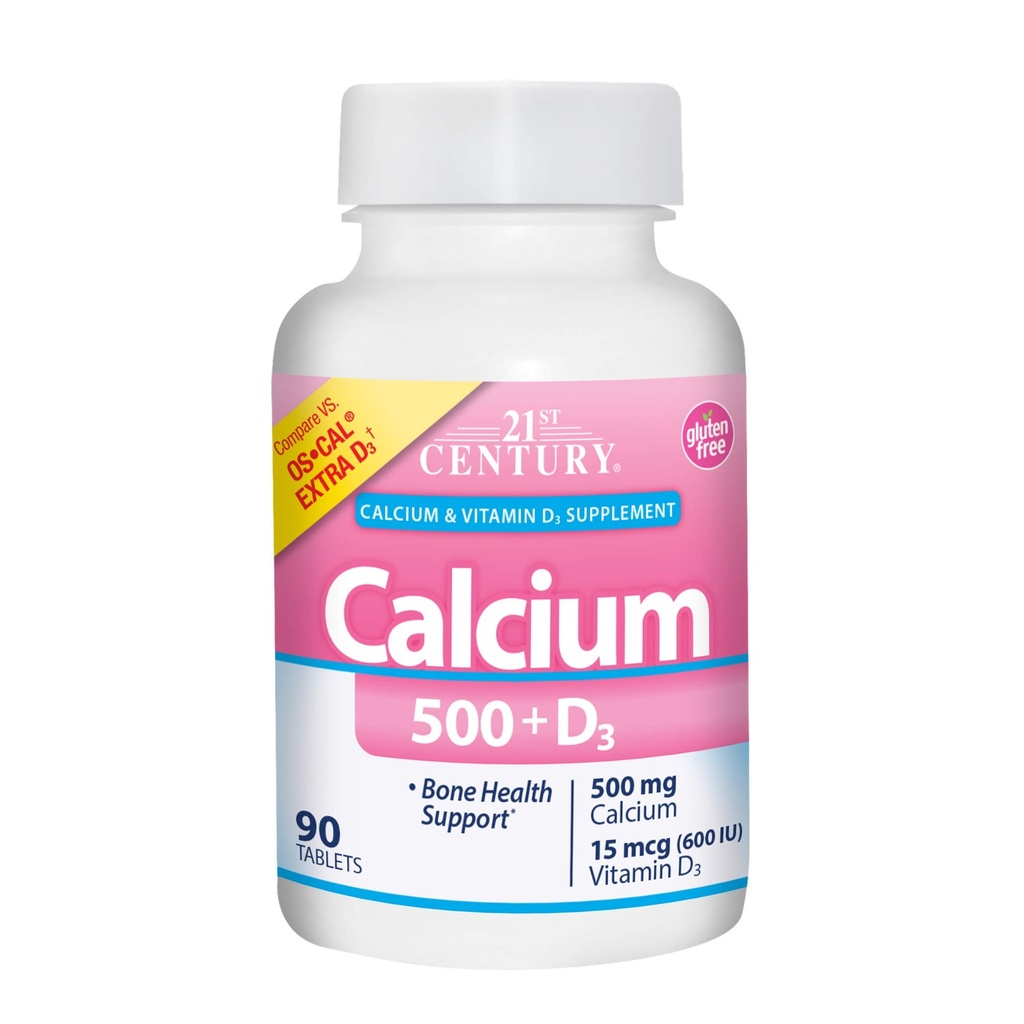 Kalcij plus ekstra D Caplets, 500 mg, 90 števk, pakiranje po 1