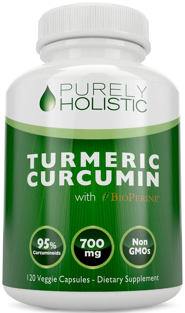 Kurkumin z BioPerinom - 120 veganskih kapsul - 700 mg tumerika na kapsulo - z izvlečekom črnega popra 95% kurkuminoidov