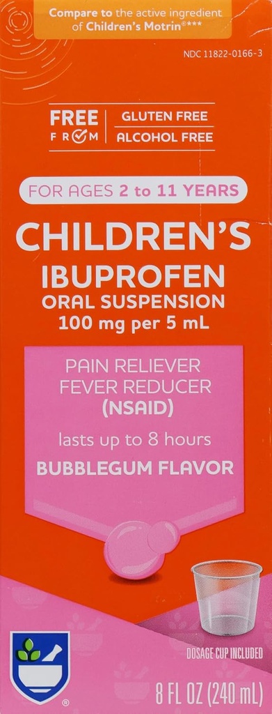 Rite Aid Otroški Ibuprofen, starost 2-11, Bubble Gum - 8 oz 