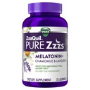 ZzzQuil PURE Zzzs Melatonin Gumies, Pomoč za spanje, Melatonin 2mg, s kamilico & sivka, Melatonin Sleep Gumies, Pomoč za spanje za odrasle, Wildberry Vanilla aromatizirana, 72 Sleep Gumies