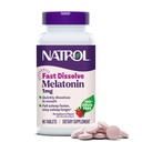 Natrol hitro raztopite melatonin 1 mg, podpora za spanje za odrasle