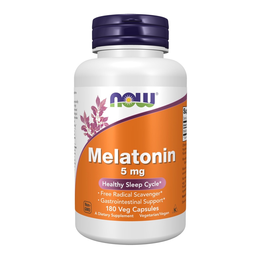 NOW Foods Supplements, Melatonin 5 mg, Free Radical Scavenger*, Zdravi cikel spanja*, 180 Število (Pack od 1)