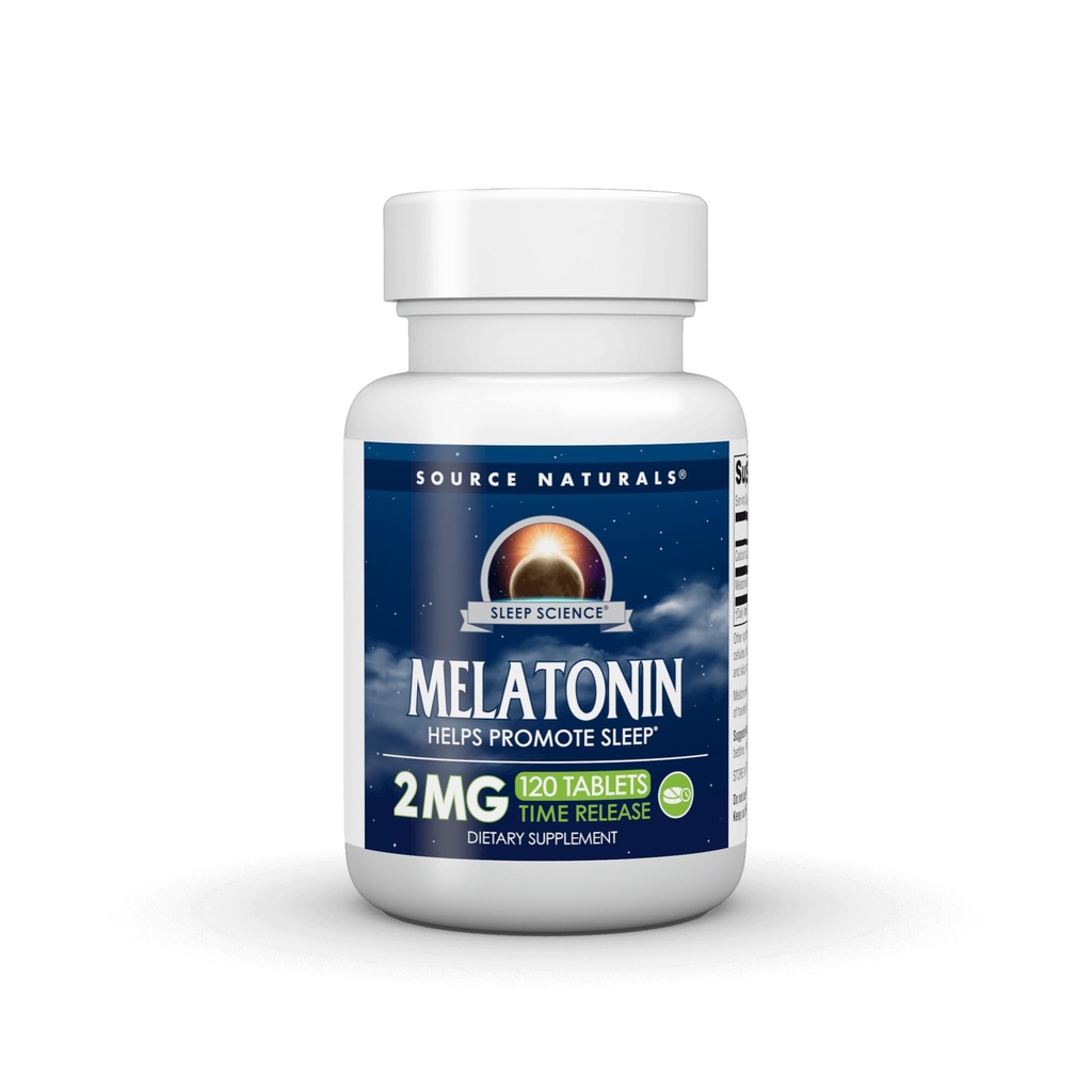 Vir Naturals Melatonin, pomaga spodbujati spanje* - 2 mg - 120 tablet za sprostitev časa