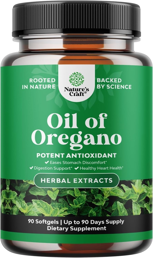 Wild Oil of Origano Softgels - Gentle Detox za podporo imunskega - Koncentrirano Origano Oil Softgels z Carvacrol 70% - Lajša prebava, Gut Balance & Cleanse telo - Zaupen zeliščni dodatki - 90 Ct