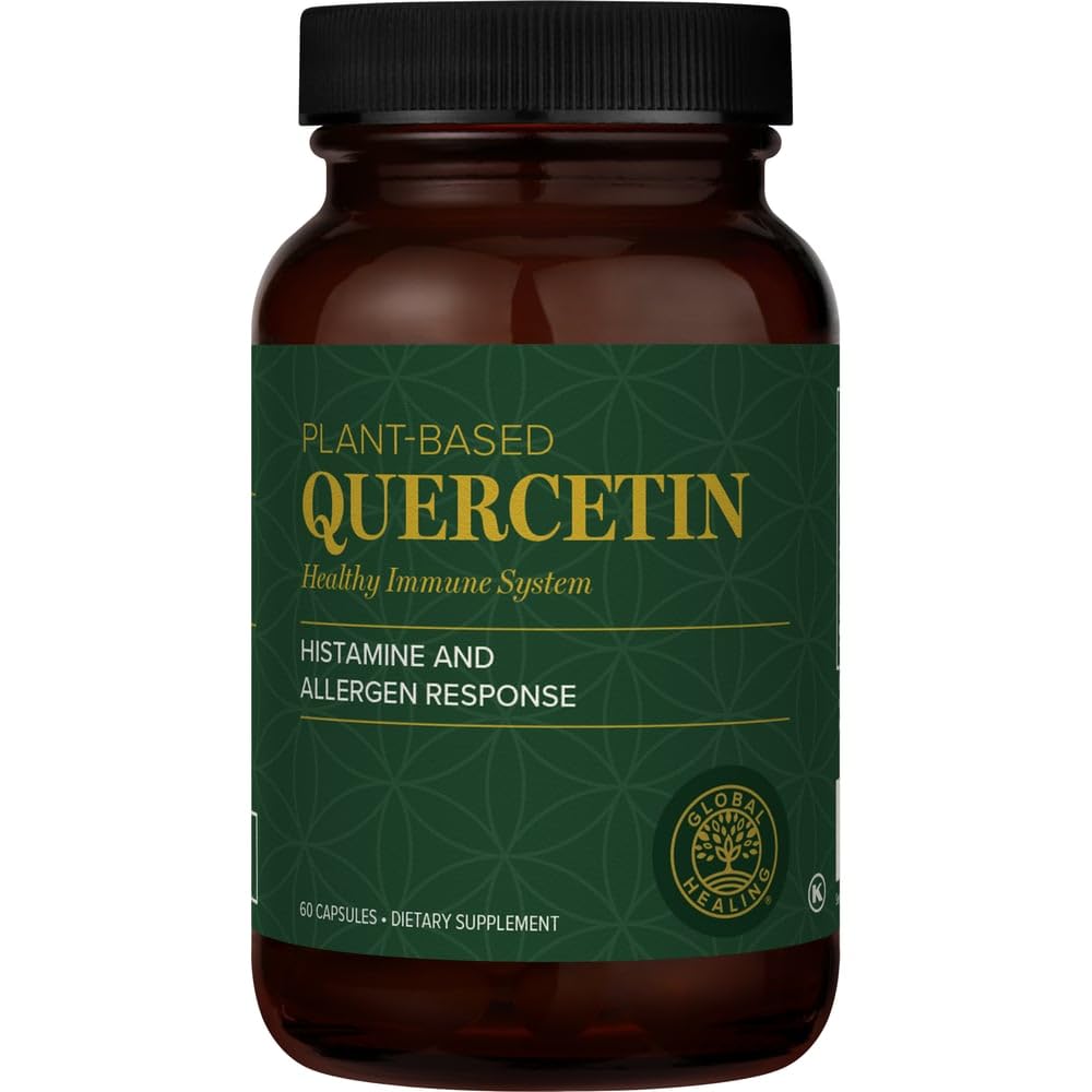 Globalni center za zdravljenje Quercetin 250 mg dopolnilo za podporo imunskega sistema, vključuje QuerceFIT brez bromelaina in cinka (60 kapsul)