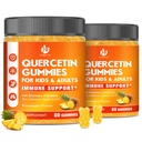 (2 paket) Sugar Free Quercetin z bromelain Gummies za otroke in odrasle - Imunski, antioksidant, Sezonska podpora, 1000mg Quercetin dopolnila z bromelain, cink, Elderberry, Vitamin C D3 E, 120 Count