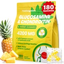 Glukozamin Chondroitin Gumies, 4200mg Dodatna moč Skupni dodatki Glukozamin Chondroitin z MSM & Elderberry za skupno zdravje, prilagodljivost, Imunska podpora za odrasle, moške in ženske, 180 Število