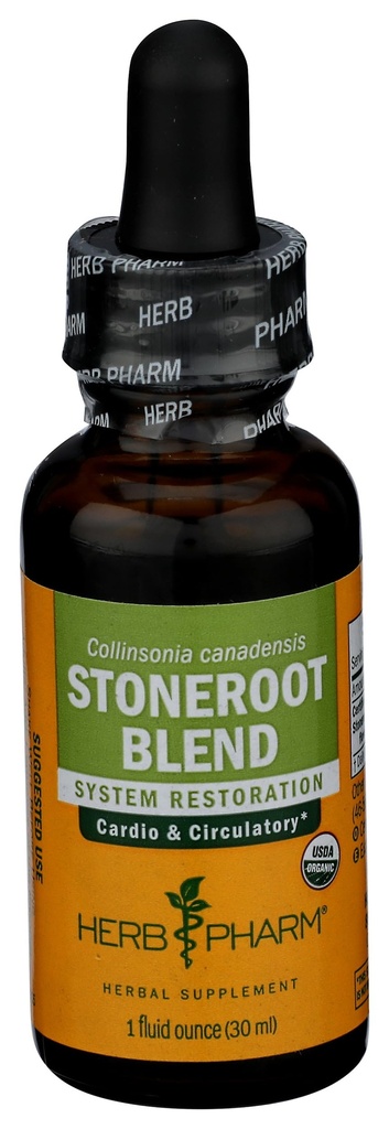 Herb Pharm Certified Organic Stoneroot Mešanica Tekoči ekstrakt za kardiovaskularno in cirkulacijsko podporo, 1 Oz