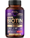 Biotin 10000mcg s Silicijem - farmacevtska stopnja Biotin Dopolnilo za ženske - Podpora za rast las, kože in nohte - Max Jakost & 100% Biološka razpoložljivost - Made in USA - 120 Softgels, 120 dni