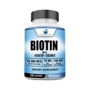 American Standard Supplements Biotin 20.000mcg s keratin, kokosov prah in cink, Biotin dodatek za ženske in moške,120 Veggie kapsule, 120 Day Supply
