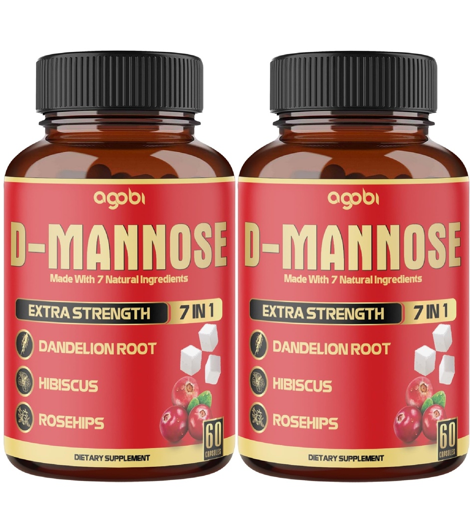 2 pakiranji 60 števk 4 mesece - D- menoze Kapsule - Naravne Sečilne Tract Health & Imunska podpora - 7v1 z brusnico, Dandelion, Hibiscus & več