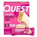 Quest Nutrition Crispy Rojstni dan Cake Protein Bar, 17g Beljakovine, 1g sladkorja, 2g neto ogljikovih hidratov, prigrizek brez glutena, Keto prijazno, 4 Count