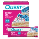 Quest Nutrition Rojstni dan Cake Protein Bars, 20g Beljakovine, 4g neto ogljikovih hidratov, 1g sladkorja, Gluten brezplačno, Keto prijazno, 4 Število