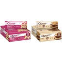 Quest Nutrition Bela Čokolada Raspberry Protein Bars, Visoke beljakovine, Nizki ogljikovi hidrati, Gluten Free, Keto prijazno, 12 Count & S'mores Protein Bar, Visoke beljakovine, Nizki ogljikovi hidrati, Gluten Free, Keto prijazno, 12 Count