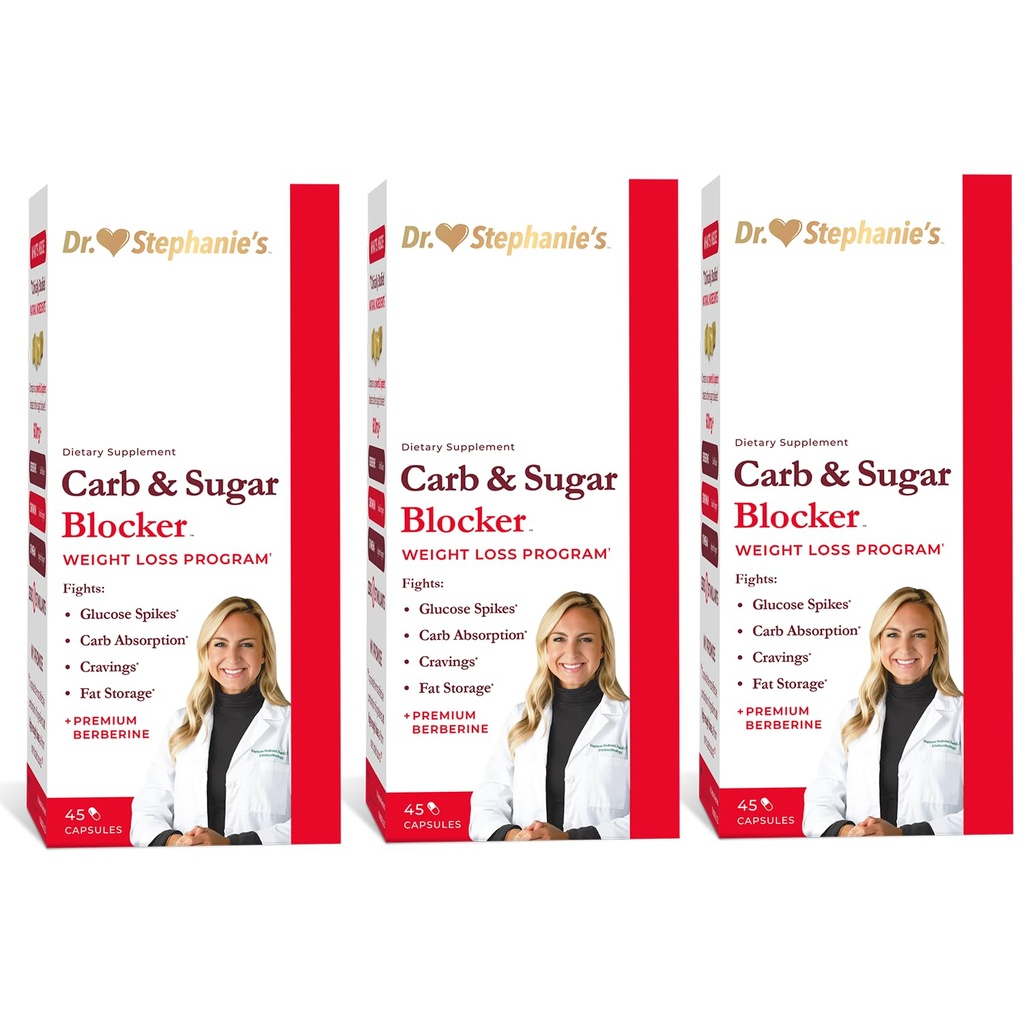Dr Stephanie je obrok Carb & Sugar Blocker - zmanjšanje prebavnih ogljikovih hidratov, sladkorji, & kalorij, Stimulant-free (3 pakiranje)