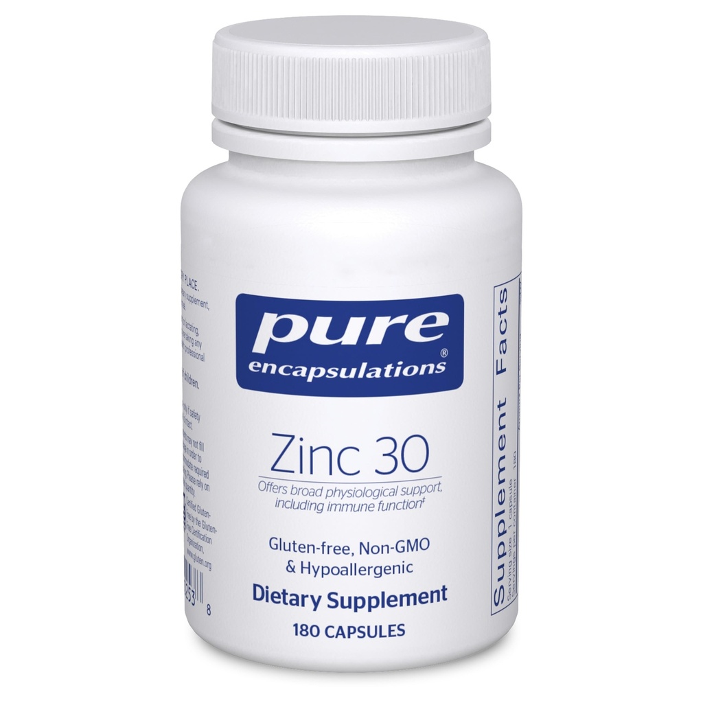 Čiste enkapsulacije Cink 30 mg - dodatek za podporo imunskega sistema, rast in razvoj ter zdravljenje ran* - z cinkovim pikolinatom 30 mg - 180 kapsul