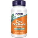 NOW Food Supplements, Cinkov pikolinat 50 mg, Podpira encimske funkcije*, Imunska podpora*, 120 Veg kapsule (Package lahko razlikujejo)