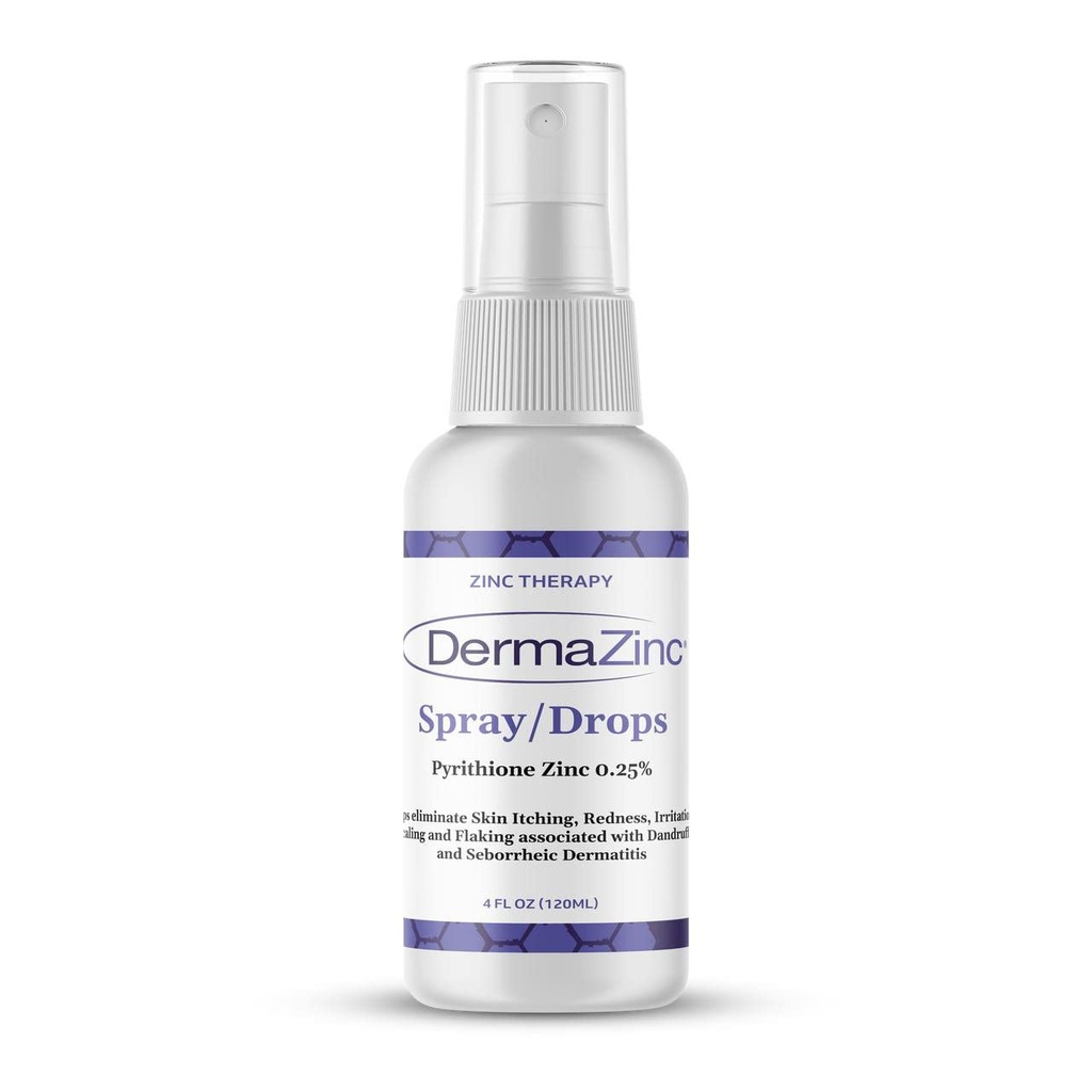 Terapija DermaZinc Spray/Drops, Cinkov Spray za kožne motnje Relief kapljice za psoriazo, dermatitis, ekcem in druge kožne simptome, 4oz