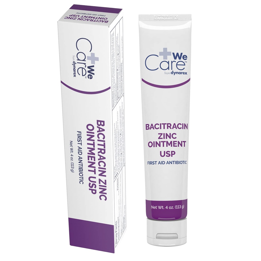 Dynarex Bacitracin Cinkov mazilo USP - Burn Cream in Antibiotično mazilo za manjše reze, Diaper izpuščaji, Rana nego in prva pomoč, 4 oz Tube - 1 Tuba