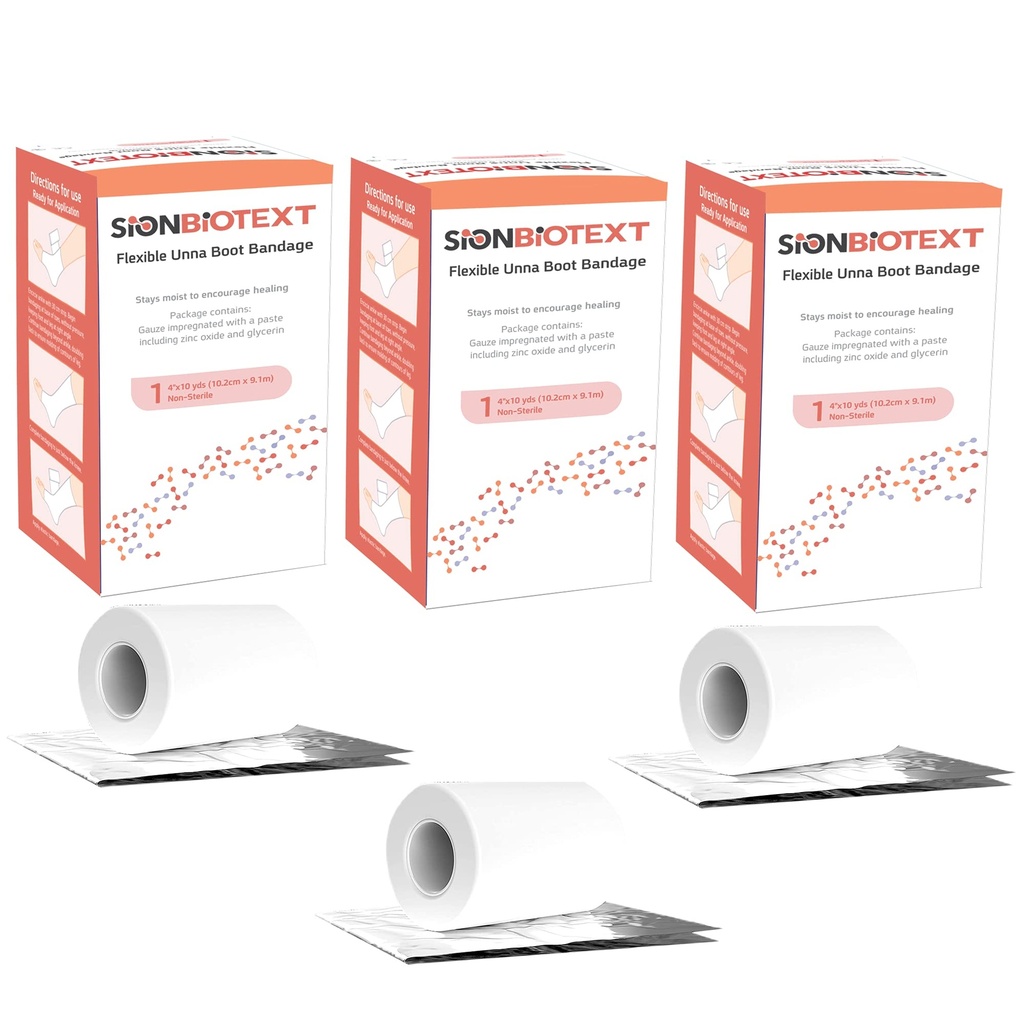 Unna Boot Cink Fleksibilna kompresija Bandage ohraniti vlažno zdravljenje okolje Medical Dressing Ovitek gaze EMS Prva pomoč Dobava 4 Inches X 30 Foot Roll