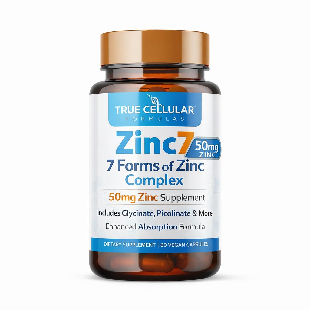 Cink7: 7-v-1 Cinkov kompleks 50mg - največja absorpcija za zaščito imunskega sistema, globoko spanje in celodnevno energijo 