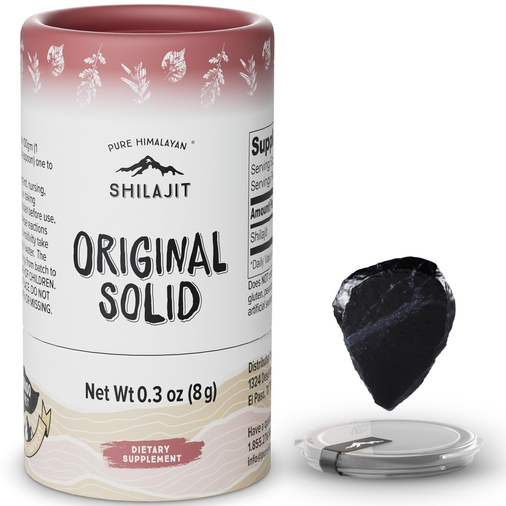 Pure Himalayan Shilajit | 100% Pure Natural Shilajit Grade A Max Potency 85+ Trace Minerals & Fulvic Acid | 3rd Party US Lab Tested | Original Solid | 8g