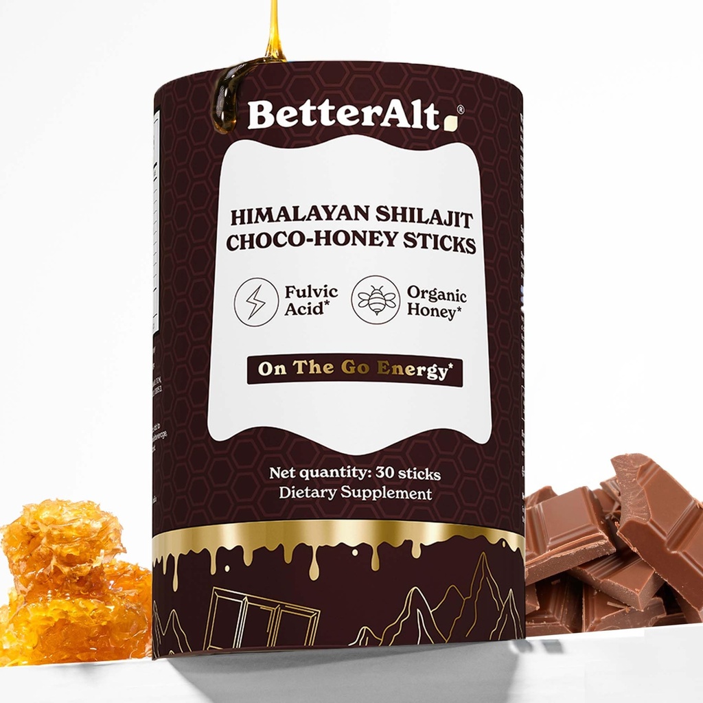Boljši Alt Čokolada Shilajit Medeni palčki 75% Fulvična kislina & 85+ Trace Minerali Čokolada Infundirani Surovi Med Himalajski Šilajit Energija Booster 30 Sticks Natural Stamina & Endurance Support