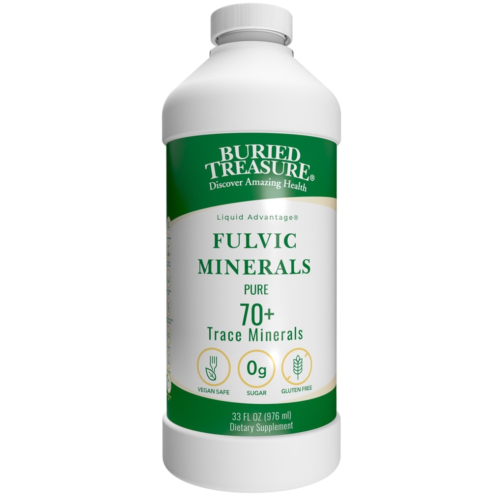 Pokopan zaklad Tekoči advantaža FULVIC MINERALS Pure 70+ Trace Minerals 33 oz Prehranski dodatek