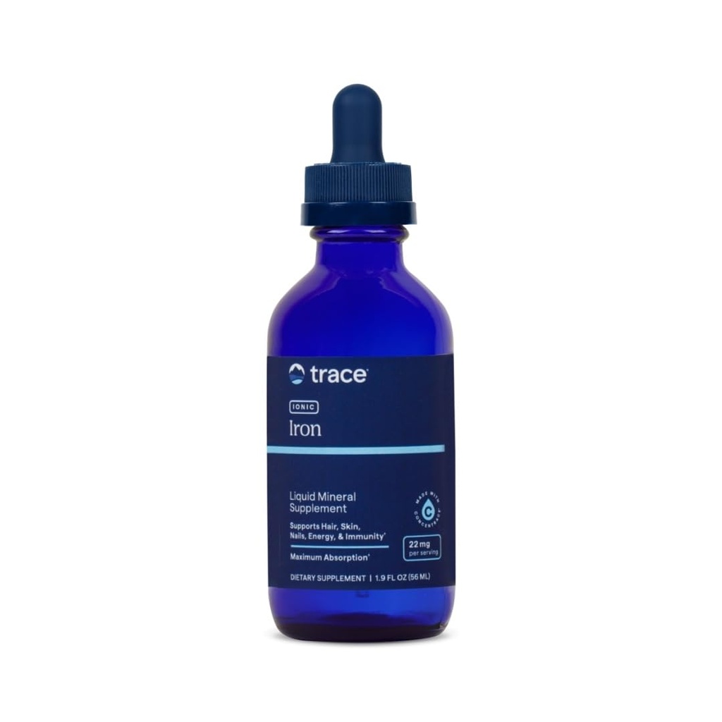 Trace Minerals Ionic Iron 22 mg - prehranska dopolnila za podporo imunskega sistema zdravje & energija - Tekoči Ionic Trace Mineral Supplement with Ferrous Sulfate - 1.9 fl oz (O 46 Servings)