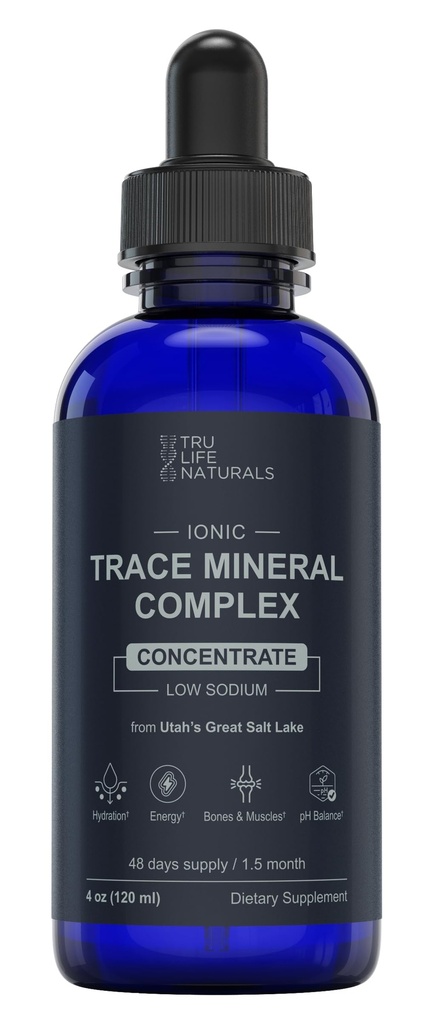 Trace Mineral Complex – 4 oz (48Servings) – 72+ Koncentrat ionskih mineralov/magnezij, klorid, boron, kalij/podpora Hidracija in elektrolitska tehtnica
