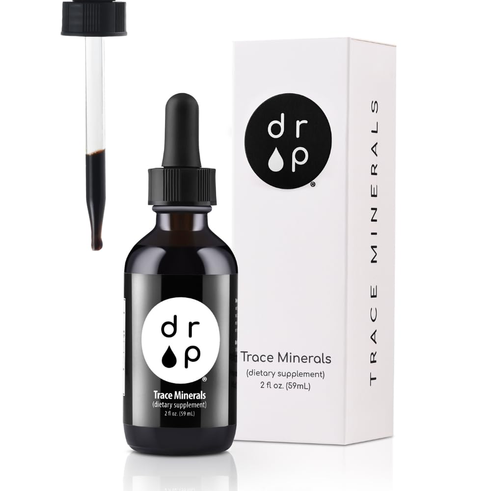 Organic Trace Minerals Elektrolitske kapljice s fulvično kislino 2 oz Alkalinski tekoči minerali za vodo - podpira Gut zdravje, energijo, Stamina, in hranilni vnos