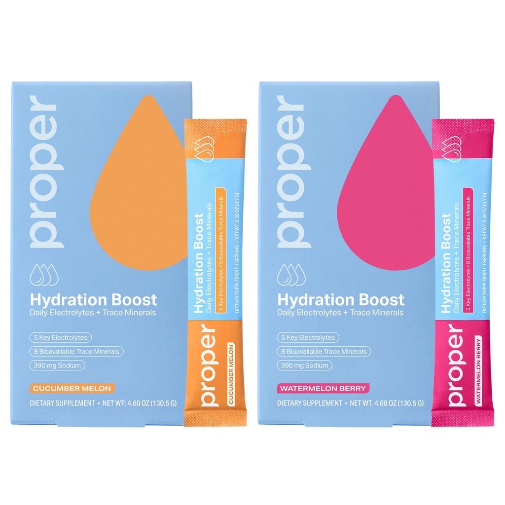 Pravilna Hydration palice – Elektrolit Powder Drink Mix Packets s sledovi minerali za hitro hidracijo + naravno arome – Brez umetnih sladil lubenice Berry