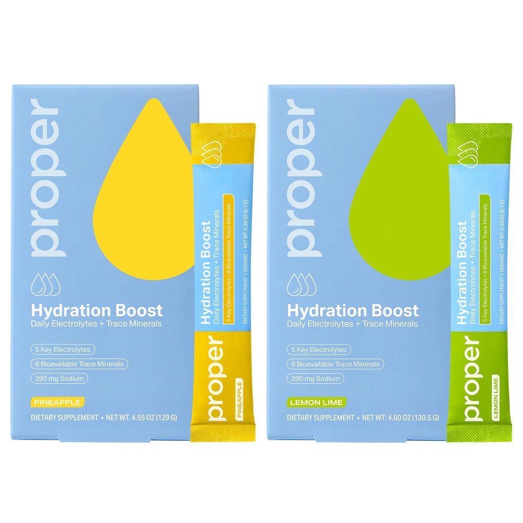 Pravilna Hydration palice – Elektrolit Powder Drink Mix Packets s Trace Minerali za hitro hidracijo + naravno arome – Brez umetnih sladil – limonina limona