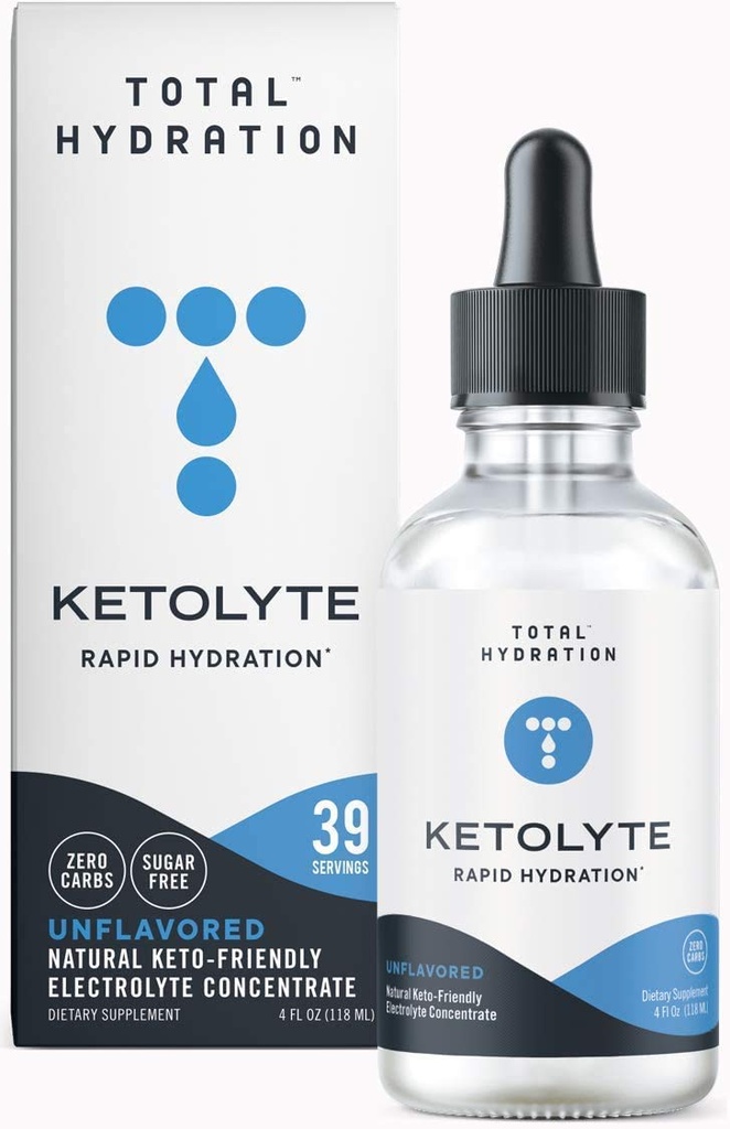 Elektrolitski dodatek Bundle - Ketolyte hitra hidracija brez arome (39 kapljic) + dnevno limonino dnevno hidracijo (39 kapljic) - brez sladkorja mineralne kapljice za vzdržljivost, pomladitev