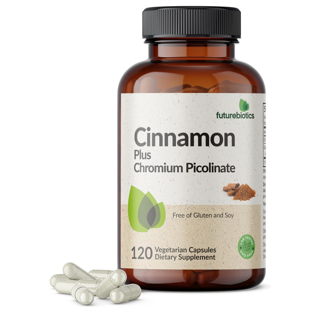 Futurebiotics Cinnamon Plus Chromium Pikolinat dodatek, visoko Potence Chromium, Non-GMO, 120 Vegetarijanske kapsule