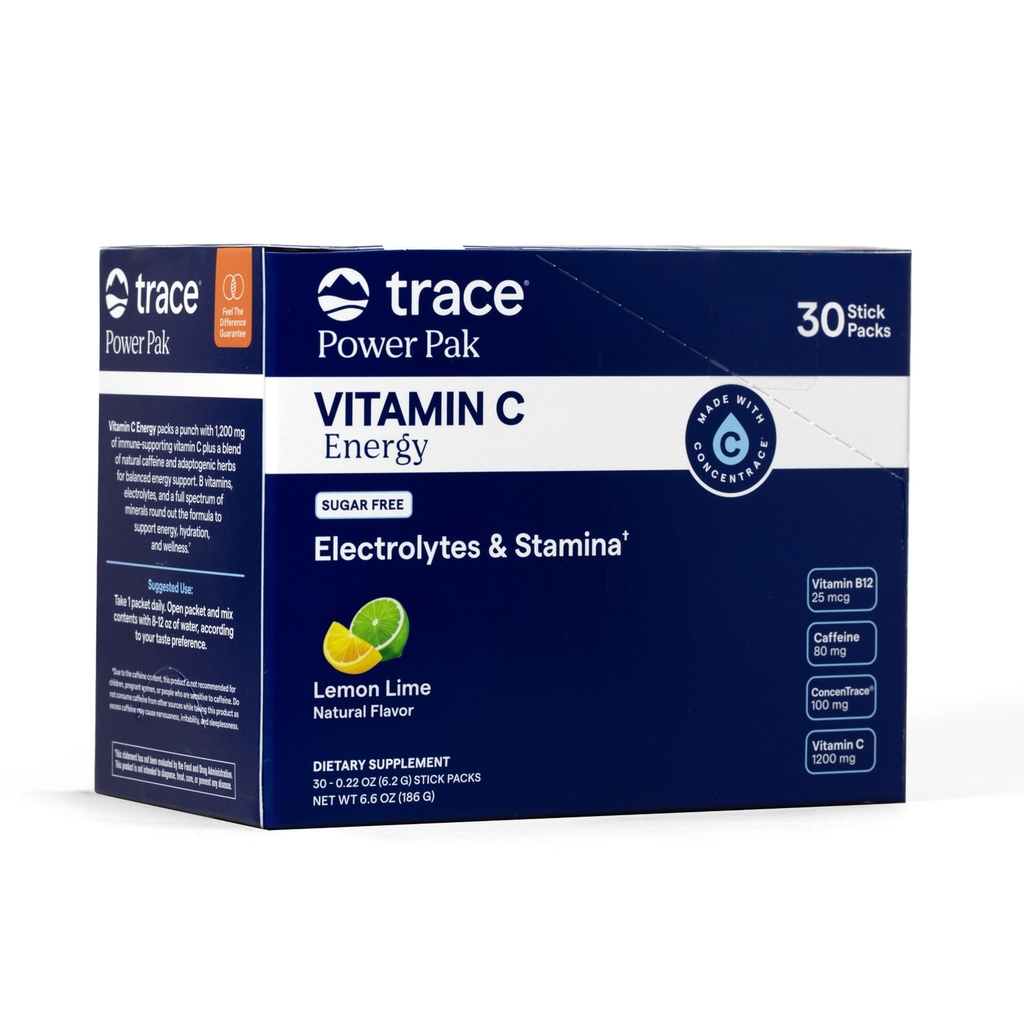 Trace Minerals Power Pak - Vitamin C Energija Lemon Limete