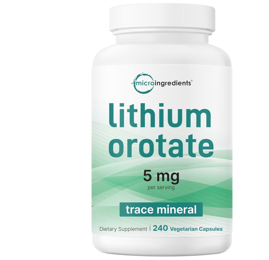 Mikro sestavine Litij Orotat 5mg, 240 Vegetarijanske kapsule 