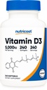 Nutricost Vitamin D3 5000 i.e. (125mcg), 240 Softgels - Brez glutena in brez glutena Vitamin D