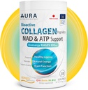 AURA VERISOL® Bioaktivni kolagen Peptides® Powder s patentiranimi pospeševalci NAD+ & ATP, naprednim celičnim sistemom za pomlajevanje, zdravim staranjem in popravilom DNK, brez arome, Made in Canada, 31 Servings.